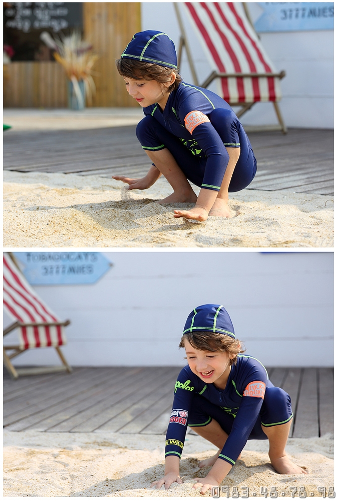 bộ bơi liền bé trai chống nắng chống UV vivo biniya