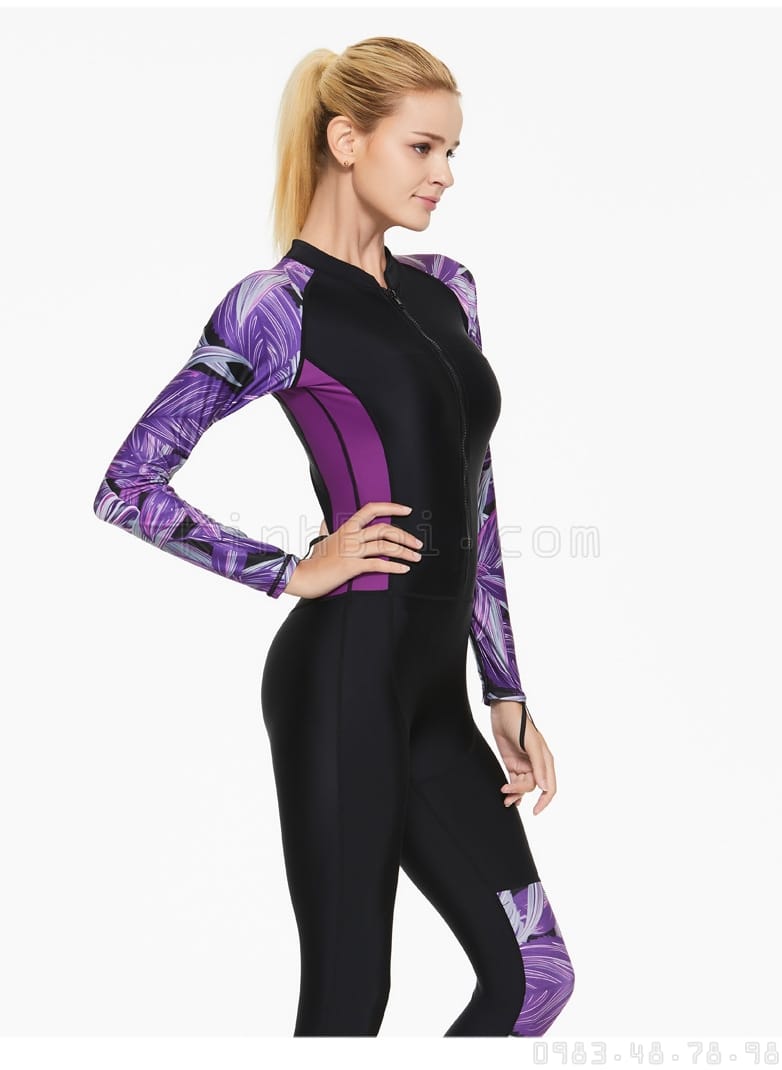 đồ bơi chống tia UV cho nữ chính hãng SBART thiết kế liền thân khoá kéo trước