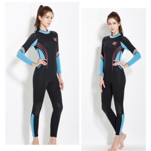 Bộ Bơi Liền Nữ Giữ Nhiệt Dày Wetsuit 3mm DS Đen Xanh