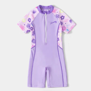 Đồ Bơi Liền Thân Bé Gái Cộc Tay Tím YUKE Y13-1