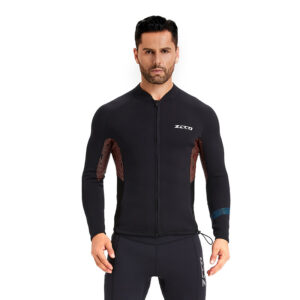 Áo Bơi Giữ Nhiệt Nam Bơi Trời Lạnh Wetsuit Áo Bơi Kéo Khoá Dày 1.5mm