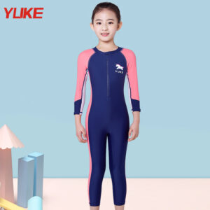 Đồ bơi dài tay cho bé gái 12 tuổi tay lỡ quần lỡ kín đáo chống nắng chống UV chính hãng YUKE
