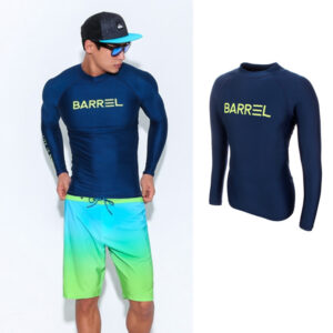 Áo Bơi Nam Dài Tay BARREL Xanh Navy – Chỉ Áo