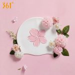 mũ bơi silicone sakura trắng hoa hồng