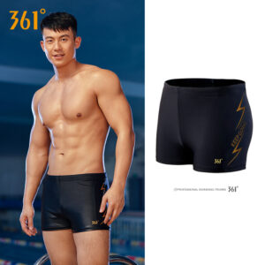 Quần Bơi Nam 361 Dáng Đùi 4032 Đen Hoạ Tiết Vàng