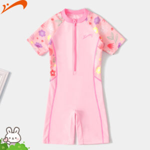 Đồ Bơi Liền Thân Cho Bé Gái Cộc Tay YY13 Hồng Cam