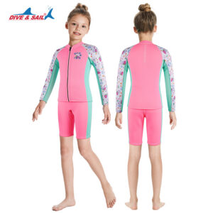 Đồ Bơi Giữ Nhiệt Bé Gái Rời Thân Dài Tay Dày 2.5mm WS781