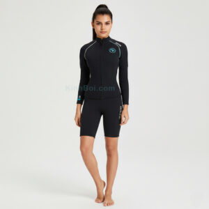 Đồ Bơi Giữ Nhiệt Dạng Rời Cho Nữ Bơi Trời Lạnh Wetsuit Áo Kéo Khoá Quần Lửng Dày 1.5mm-2.0mm