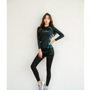 Set Quần Áo Bơi Nữ Dài Tay Kín Đáo Áo Rời Quần Rời – Xanh Đen 1908