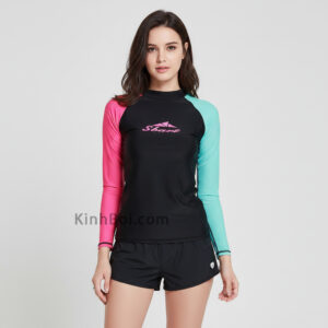 Đồ Bơi Nữ SBART Kín Đáo Set Bơi Dài Tay Nữ Quần Short Dạng Rời L380- Set 3 Món