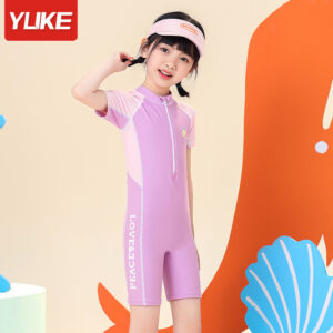 Đồ Bơi Cho Bé Gái Dạng Quần Đùi Liền Cộc Tay 22020 Tím