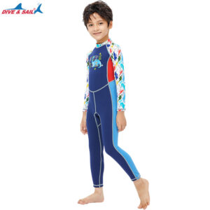 Đồ Bơi Giữ Nhiệt 1 Phần Cho Bé Trai Liền Thân Dài Tay Dày 2.0mm WS516