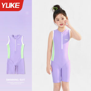 Đồ Bơi Cho Bé Gái Dạng Liền Quần Khoét Nách 2538 Tím