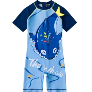 Đồ Bơi Liền Thân Cho Bé Có Size To Cộc Tay Chất Liệu Nhẹ Thoáng Mau Khô 1149-1