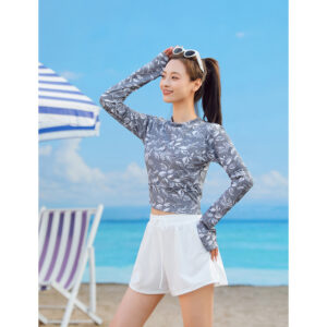Bộ bơi rời kín đáo nữ – Áo croptop – Quần 2 lớp kín đáo